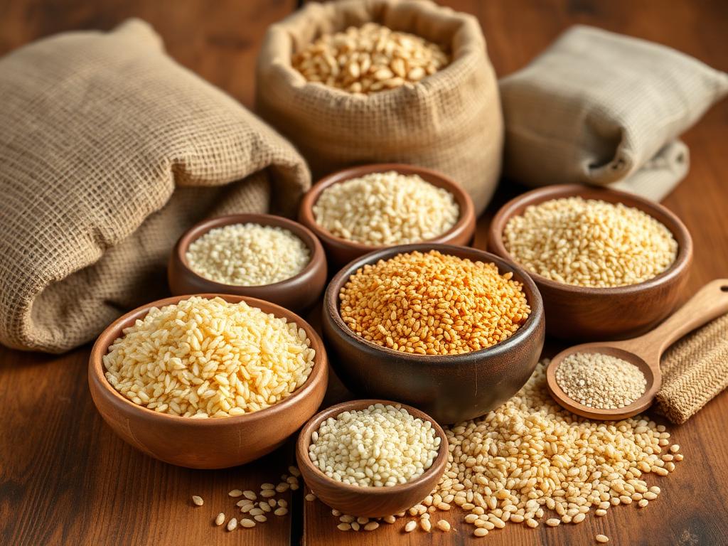 Basmati rice, wheat and millets in export-grade bags ready for container loading
